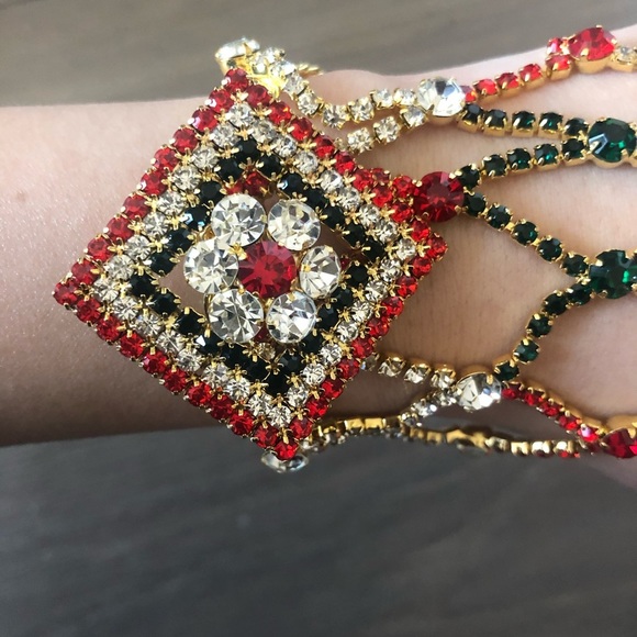 New gold jewels hand bracelet ring attached unique cute indian special - Picture 3 of 5